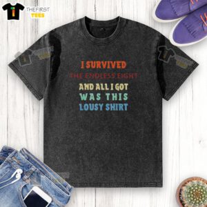 Washed t-shirt featuring 'I Survived The Endless Eight' graphic, perfect for fans of anime and pop culture.