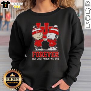 Original Peanut Snoopy and Charlie Brown Utah Utes Forever sweatshirt for fans, perfect for game day or casual wear.