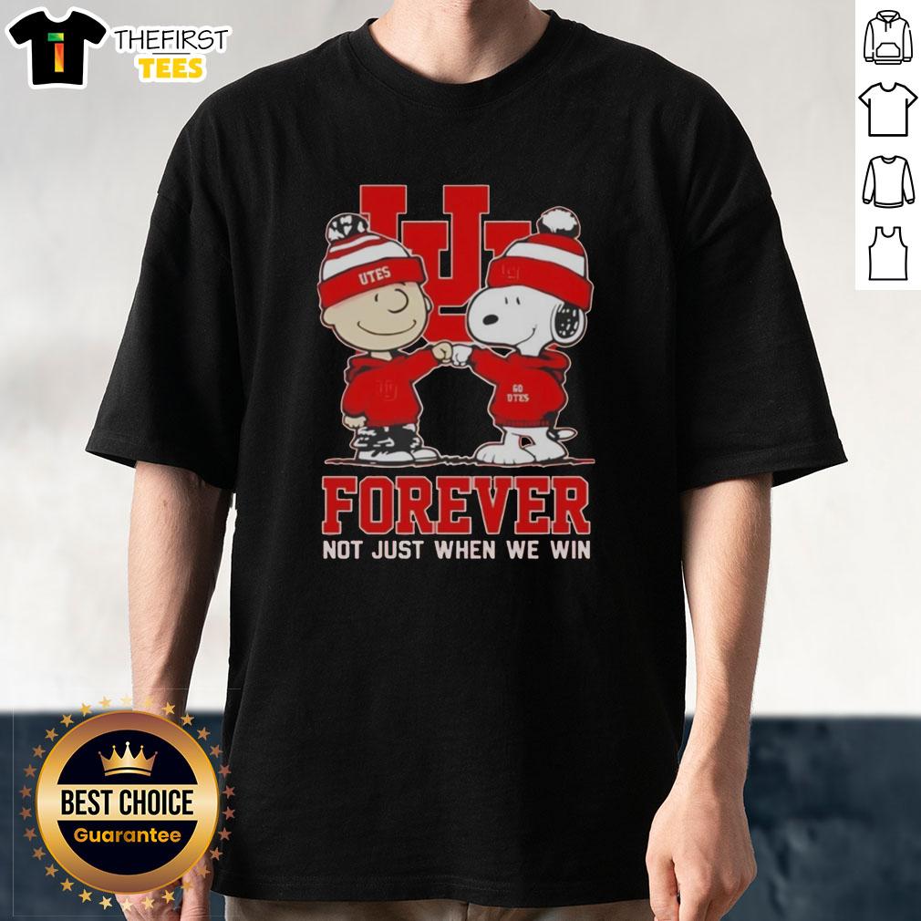 Alt Text: Original Peanut Snoopy Charlie Brown Utah Utes Forever T-Shirt celebrating team spirit and loyalty, not just in victory.