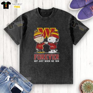 Alt Text: Original Peanut Snoopy and Charlie Brown Washington Commanders Forever T-shirt - perfect for fans, not just when we win!