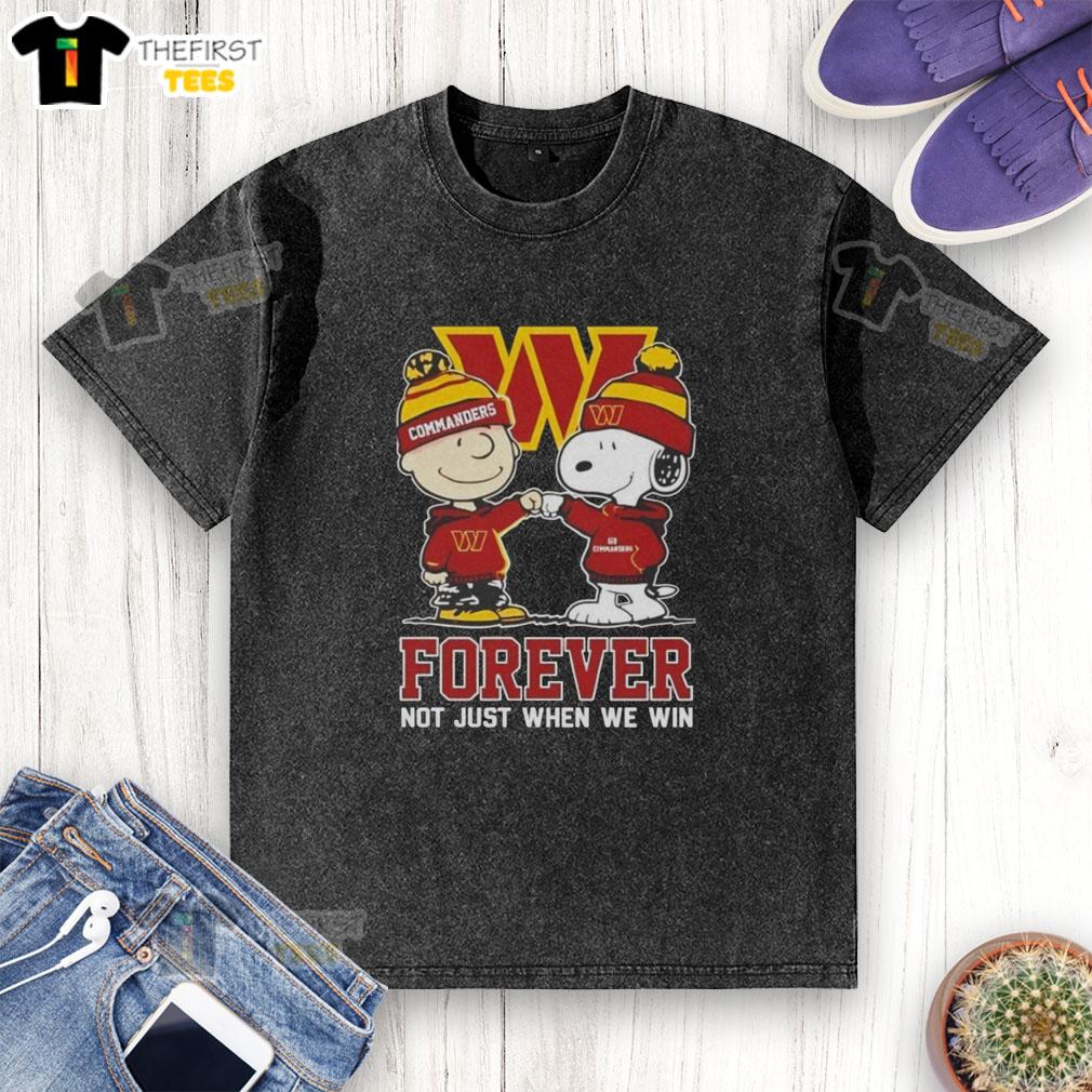 Alt Text: Original Peanut Snoopy and Charlie Brown Washington Commanders Forever T-shirt - perfect for fans, not just when we win!