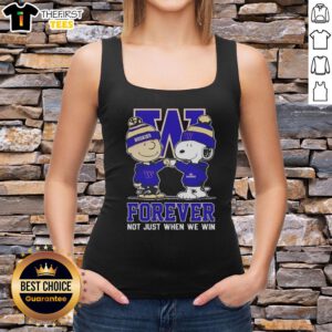 Original Peanut Snoopy and Charlie Brown tank top for Washington Huskies fans, celebrating loyalty beyond winning.