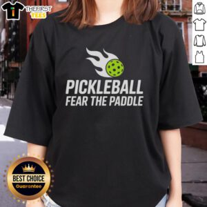 Original Pickleball Fear The Paddle Ladies Tee showcasing a stylish design perfect for female pickleball enthusiasts.