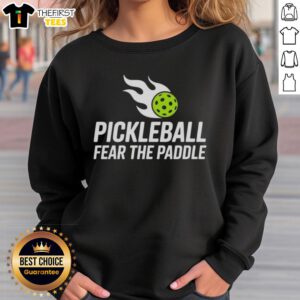 Alt Text: Original Pickleball Fear The Paddle sweatshirt in vibrant colors, perfect for pickleball enthusiasts and players.