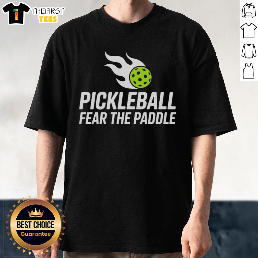 Original Pickleball Fear The Paddle T-Shirt design featuring bold graphics and vibrant colors for pickleball enthusiasts.