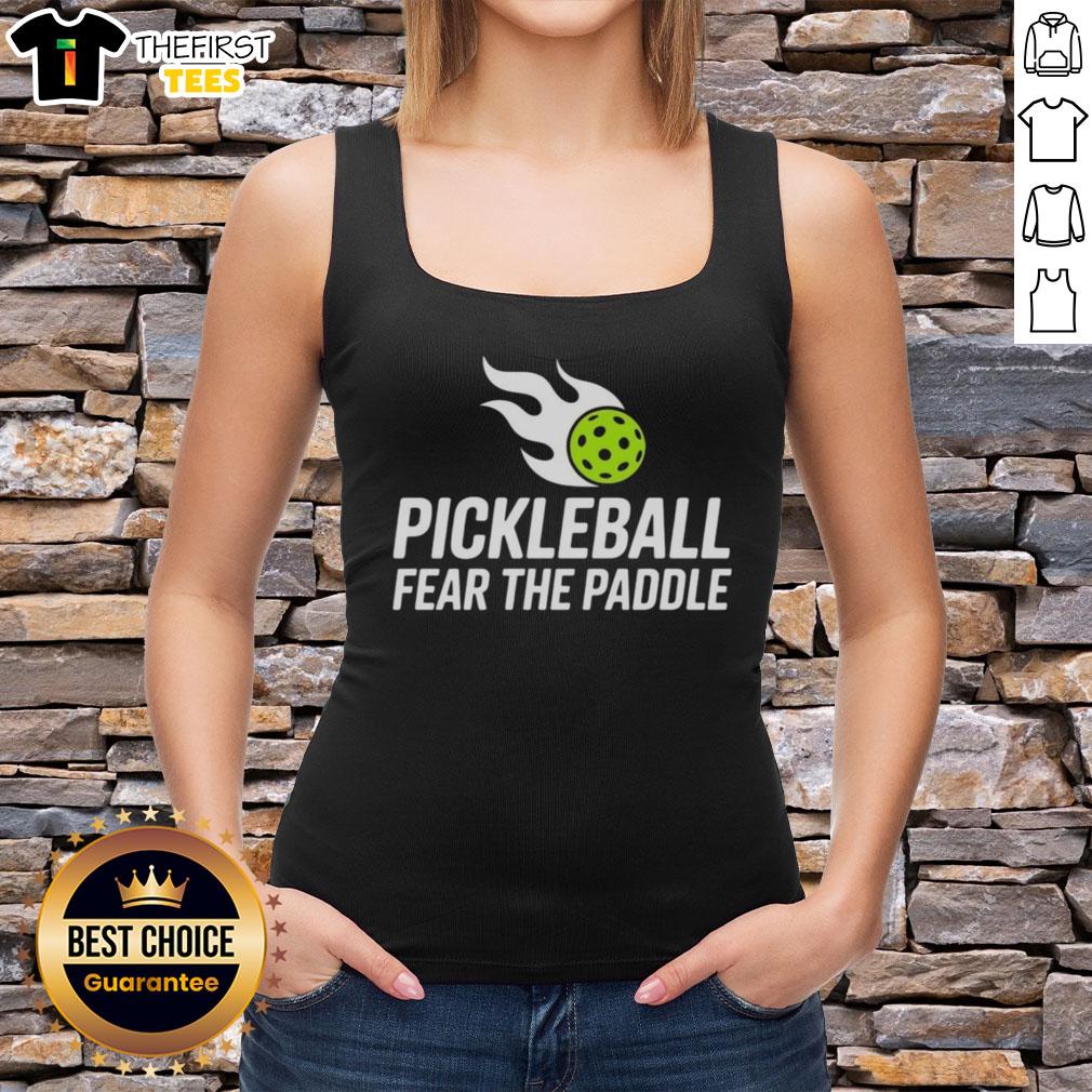 Original Pickleball Fear The Paddle Tank Top in vibrant colors, perfect for pickleball enthusiasts and casual wear.