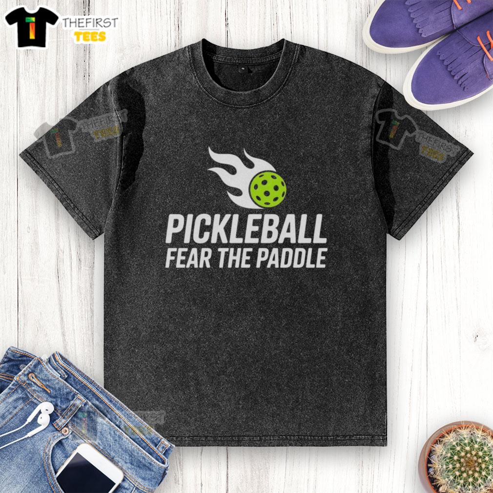 Original Pickleball Fear The Paddle washed t-shirt in vibrant colors, perfect for pickleball enthusiasts and casual wear.