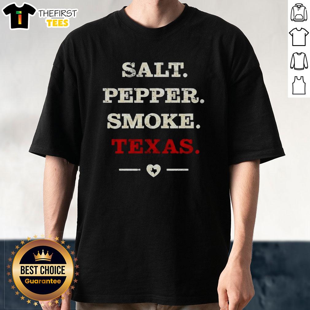 Original Salt Pepper Smoke Texas T-Shirt featuring bold graphic design and comfortable fit, perfect for Texas enthusiasts.