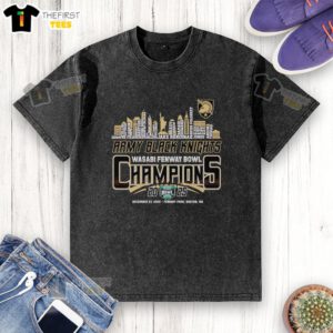 Original Skyline Army Black Knights Wasabi Fenway Bowl Champions 2025 washed t-shirt showcasing team pride and victory.