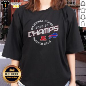 Premium Buffalo Bills Divisional Round Champions 2025-26 Ladies Tee featuring team logo and vibrant design.