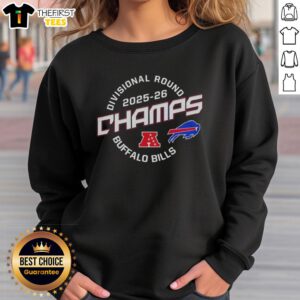 Premium Buffalo Bills Divisional Round Champions 2025-26 Sweatshirt showcasing team logo and vibrant colors.