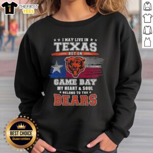 Vintage Chicago Cubs sweatshirt: 'I May Live In Texas But On Game Day My Heart And Soul Belongs To The Cubs.'