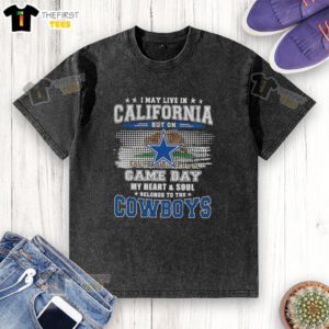 Premium Dallas Cowboys vintage washed t-shirt, perfect for fans in California on game day, showcasing team spirit.