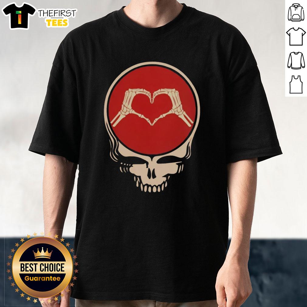 Premium Grateful Dead rock music Valentine's Day T-shirt featuring iconic artwork and vibrant colors for fans.