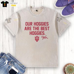 Premium Indiana Football Fernando Mendoza Hoggies washed t-shirt in vibrant colors, perfect for game day attire.