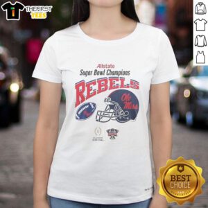 Premium Ole Miss Rebels Beat Georgia Bulldogs 2026 Sugar Bowl Champions Ladies Tee featuring team colors and logo.