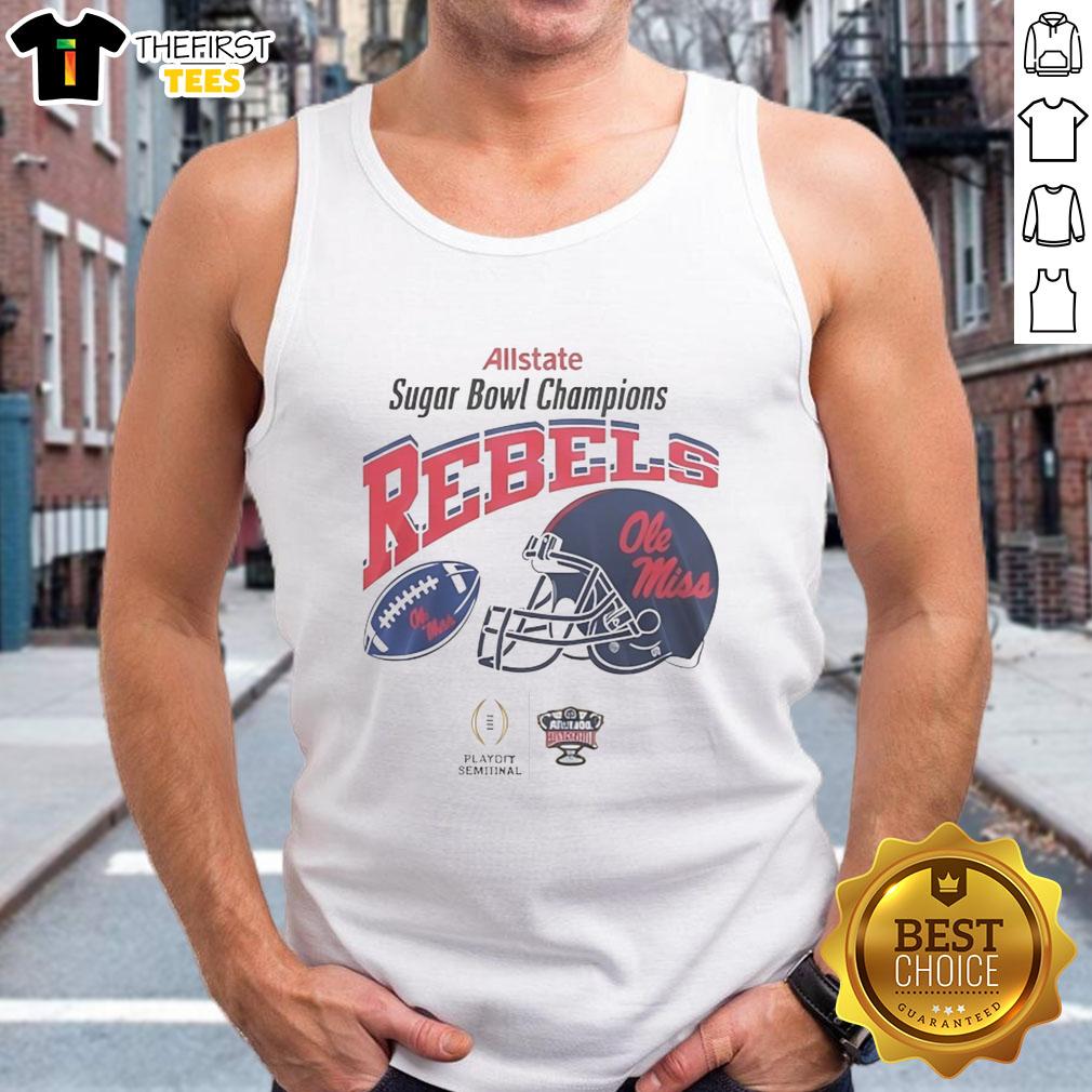 Premium Ole Miss Rebels beat Georgia Bulldogs 2026 Sugar Bowl champions tank top featuring team colors and logo.