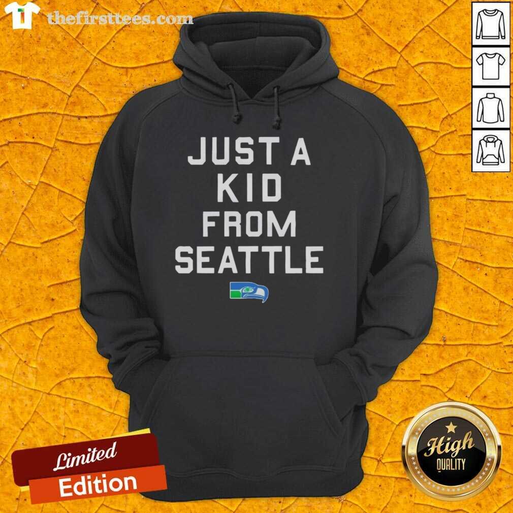 Premium Seattle Seahawks Just A Kid From Seattle Hoodie showcasing team pride and style for fans.