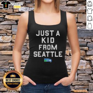 Premium Seattle Seahawks 'Just A Kid From Seattle' tank top, perfect for fans showing team spirit and style.