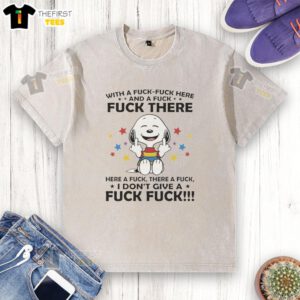 Premium Snoopy middle finger graphic t-shirt with playful 'Fck' design, perfect for casual, edgy fashion lovers.