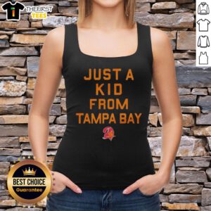 Premium Tampa Bay Buccaneers 'Just A Kid From Tampa Bay' tank top, perfect for fans showcasing team pride.