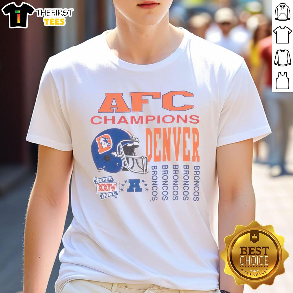 Premium Vintage NFL Denver Broncos AFC Champions 1989 T-Shirt showcasing classic design and team spirit.