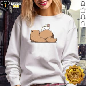Cozy Pretty Capy Ramen Sweatshirt featuring a cute capybara design and vibrant ramen graphics, perfect for casual wear.