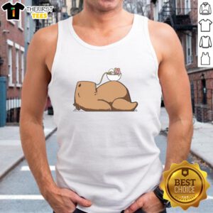 Stylish Pretty Capy Ramen tank top featuring a cute capybara design and vibrant colors, perfect for casual summer wear.