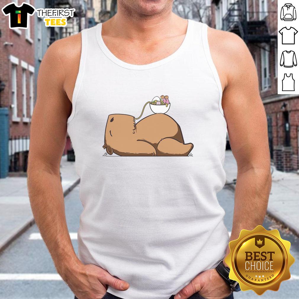 Stylish Pretty Capy Ramen tank top featuring a cute capybara design and vibrant colors, perfect for casual summer wear.