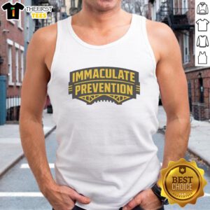 Alt Text: Pretty Immaculate Prevention City Pittsburgh Steelers football tank top featuring team colors and logo design.