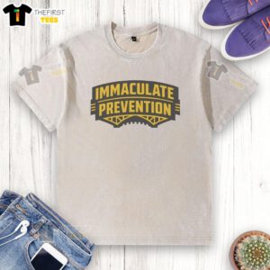 Pretty Immaculate Prevention City Pittsburgh Steelers football washed t-shirt displayed on a wooden background.