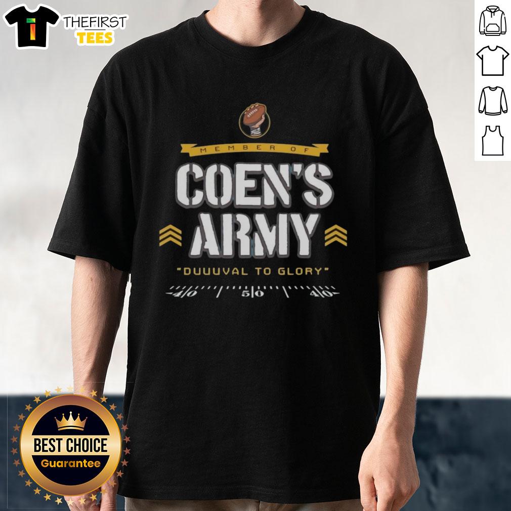 Pretty member of Coen's Army wearing the Duuuval To Glory T-Shirt, showcasing team spirit and style.