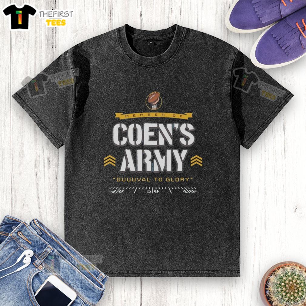 Pretty member of Coen's Army wearing a Duuuval to Glory washed t-shirt, showcasing team spirit and style.