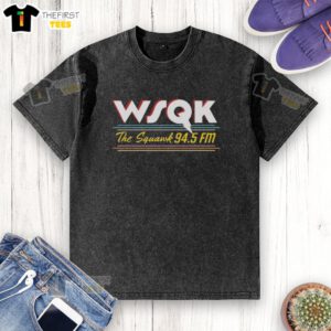 Pretty Wsqk The Squawk Washed T-Shirt displayed on a hanger, showcasing its unique design and soft fabric.