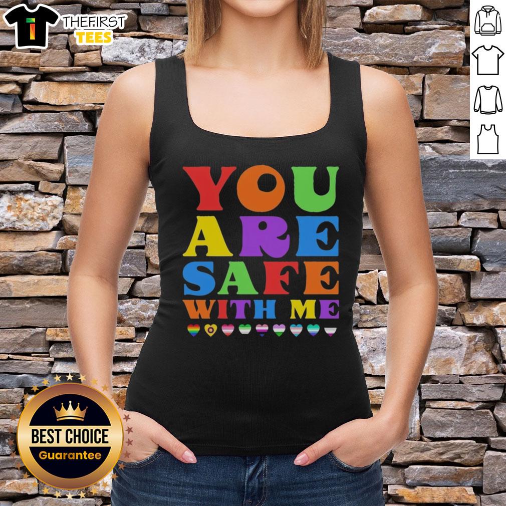 Pretty You Are Safe With Me tank top featuring a stylish design and comfortable fit, perfect for casual wear.