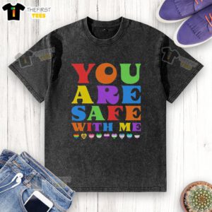 Pretty You Are Safe With Me washed t-shirt featuring a trendy design and comfortable fit for casual outfits.