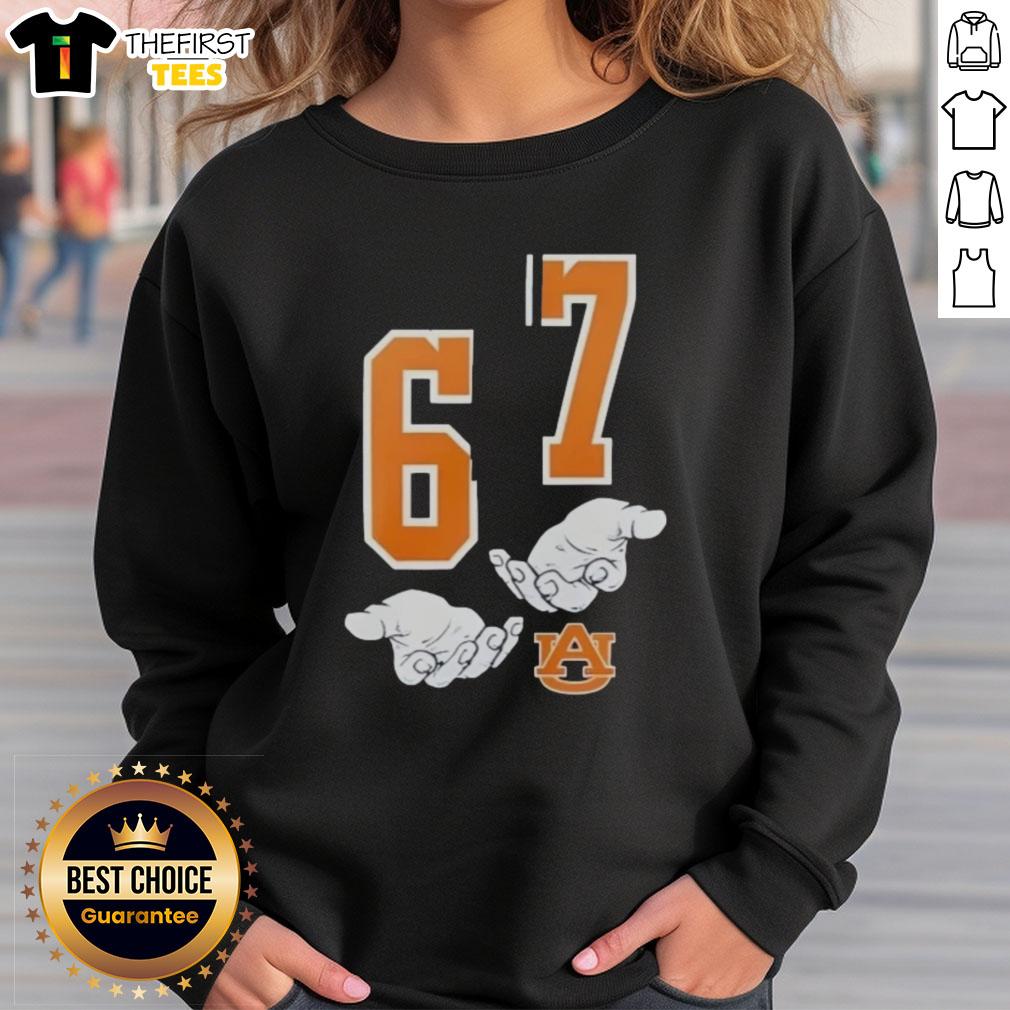 Top Auburn Tigers 67 Funny Sweatshirt featuring a playful design, perfect for fans and casual wear.