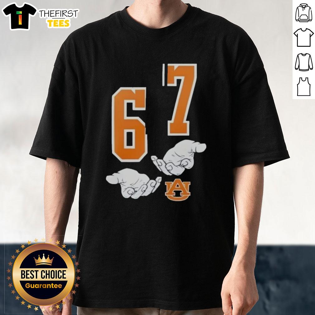 Top Auburn Tigers 67 Funny T-Shirt featuring a playful design for fans of Auburn University sports and team spirit.