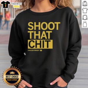 Top Chazadi Wright Shoot That Chit Iowa Hawkeyes sweatshirt in black, showcasing team pride and stylish design.