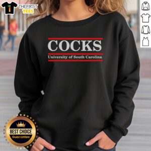 Graphic sweatshirt featuring 'Top Cocks' for University of South Carolina fans, perfect for casual wear.