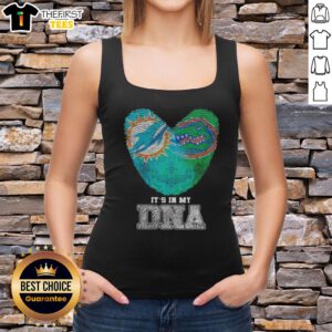 Miami Dolphins X Florida Gators tank top featuring 'It's In My DNA' design, perfect for sports fans and style enthusiasts.