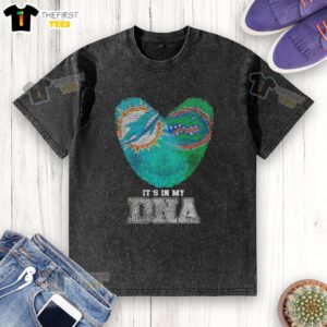 Top Fingerprints Miami Dolphins x Florida Gators Its In My DNA washed t-shirt, showcasing vibrant team logos and unique design.