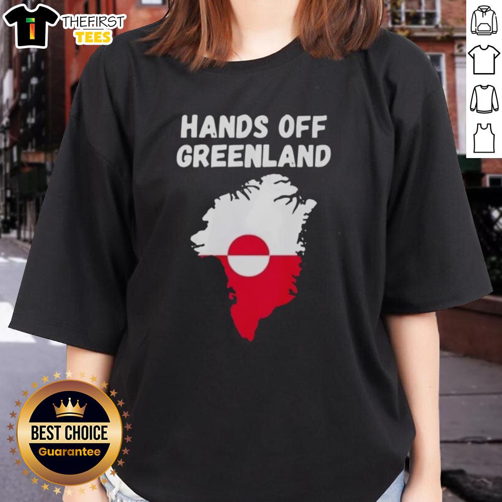 Alt Text: Top Hands Off Greenland Ladies Tee featuring a stylish design and comfortable fit for women, perfect for casual wear.