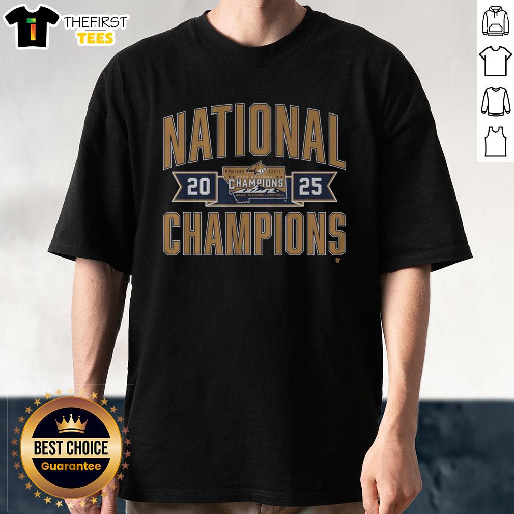Top Montana State Football 2025 FCS Champions T-Shirt showcasing team pride and championship spirit in vibrant colors.