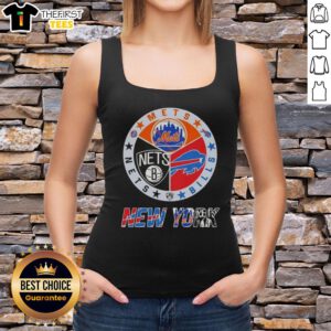 Top New York City Sports Mets, Bills, and Nets logos on a stylish combine tank top for fans.