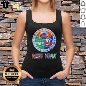 Top New York City Sports tank top featuring Mets, Islanders, and Jets logos in a stylish design.