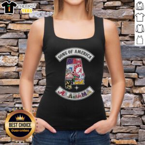 Top Son of America Alabama map sports logos combine tank top showcasing vibrant designs for fans.
