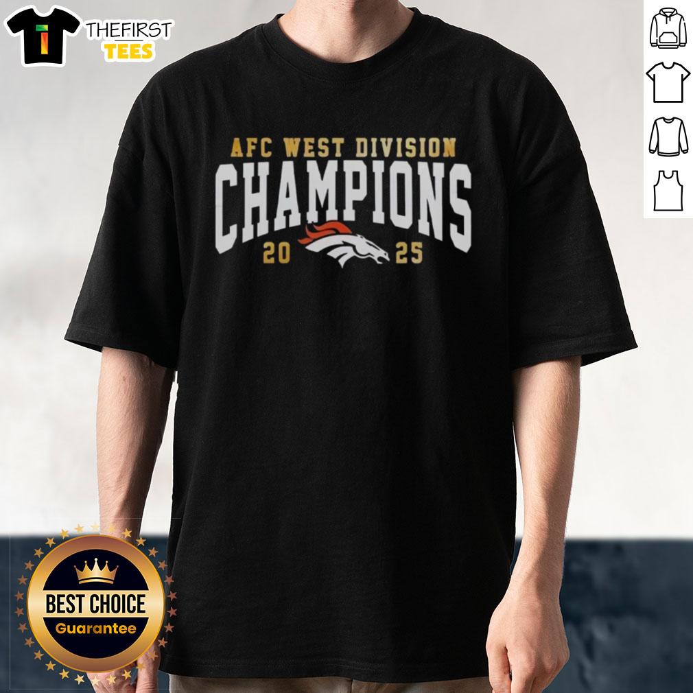 Top The Broncos Won The AFC West Champion 2025 Logo T-Shirt featuring bold team colors and championship logo design.