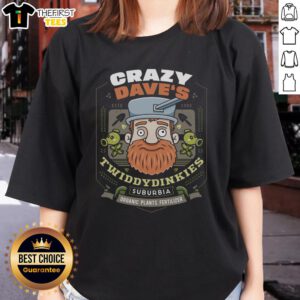 Awesome Crazy Dave Fertilizer Vintage Ladies Tee showcasing a fun design perfect for gardening enthusiasts.