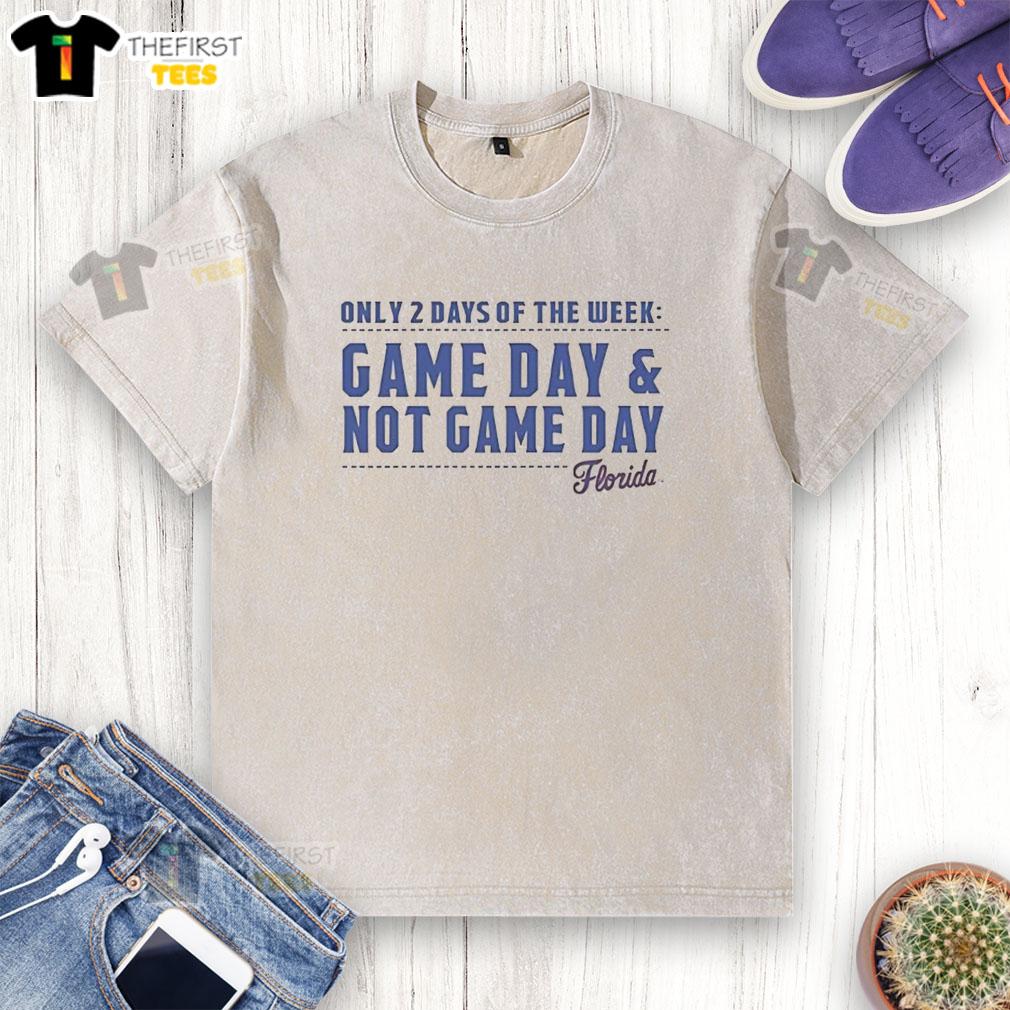 Awesome Florida Game Day and Not Game Day washed t-shirt, perfect for fans, showcasing vibrant colors and stylish design.